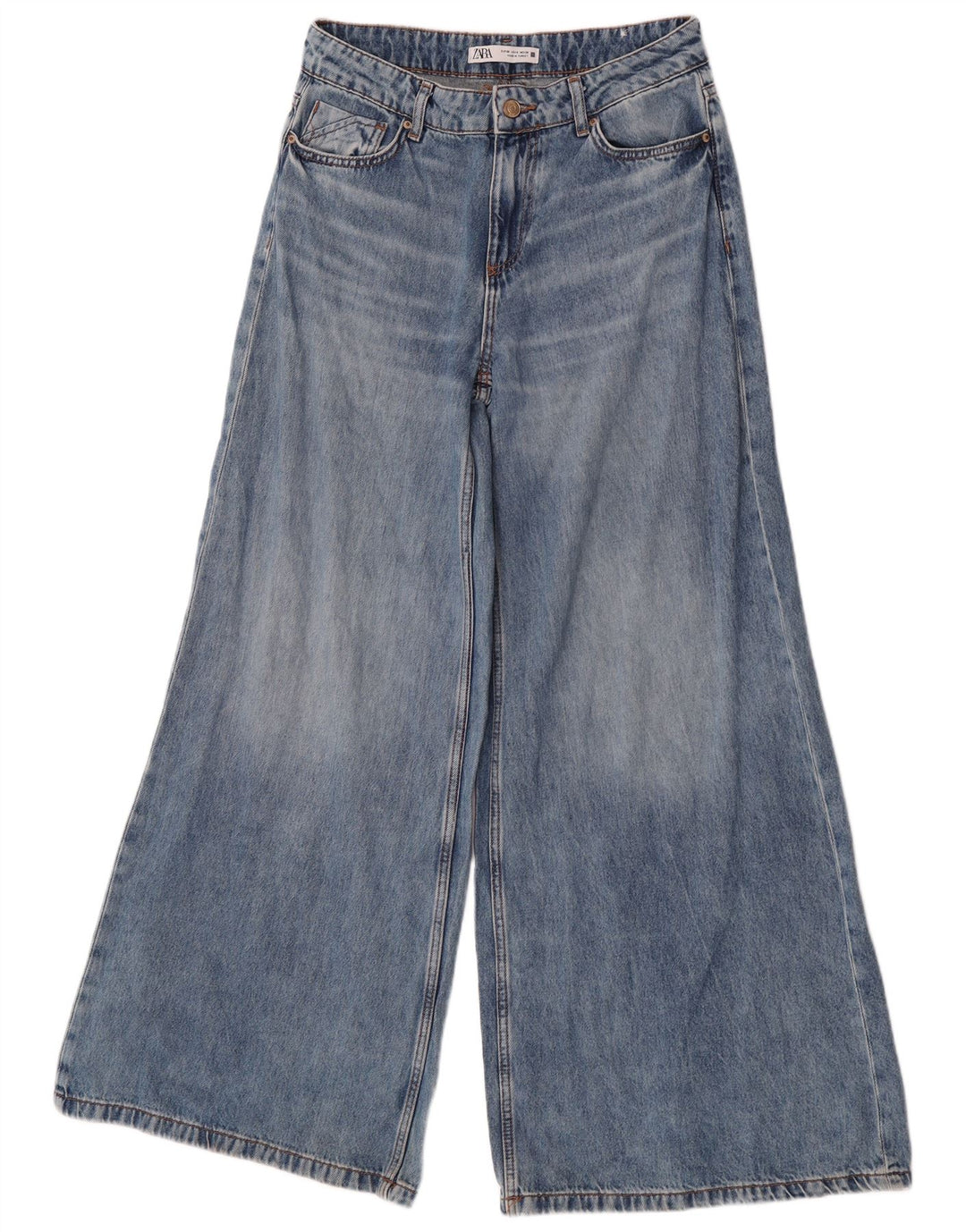 Zara Jeans feminino queimado EU 38 pequeno W28 L32 algodão azul