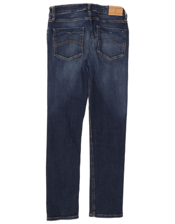 TOMMY HILFIGER Meninas Jeans Slim 13-14 Anos W26 L29 Azul Algodão