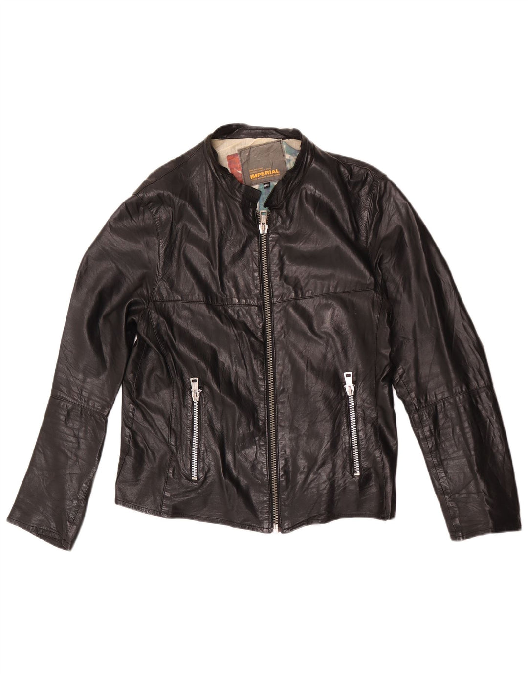 Jaqueta de couro de motociclista imperial feminina IT 48 XL preta