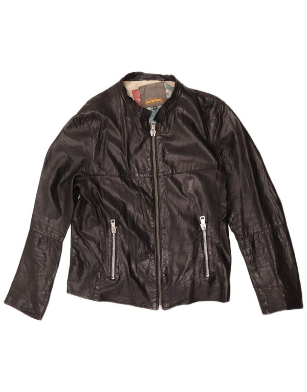 Jaqueta de couro de motociclista imperial feminina IT 48 XL preta