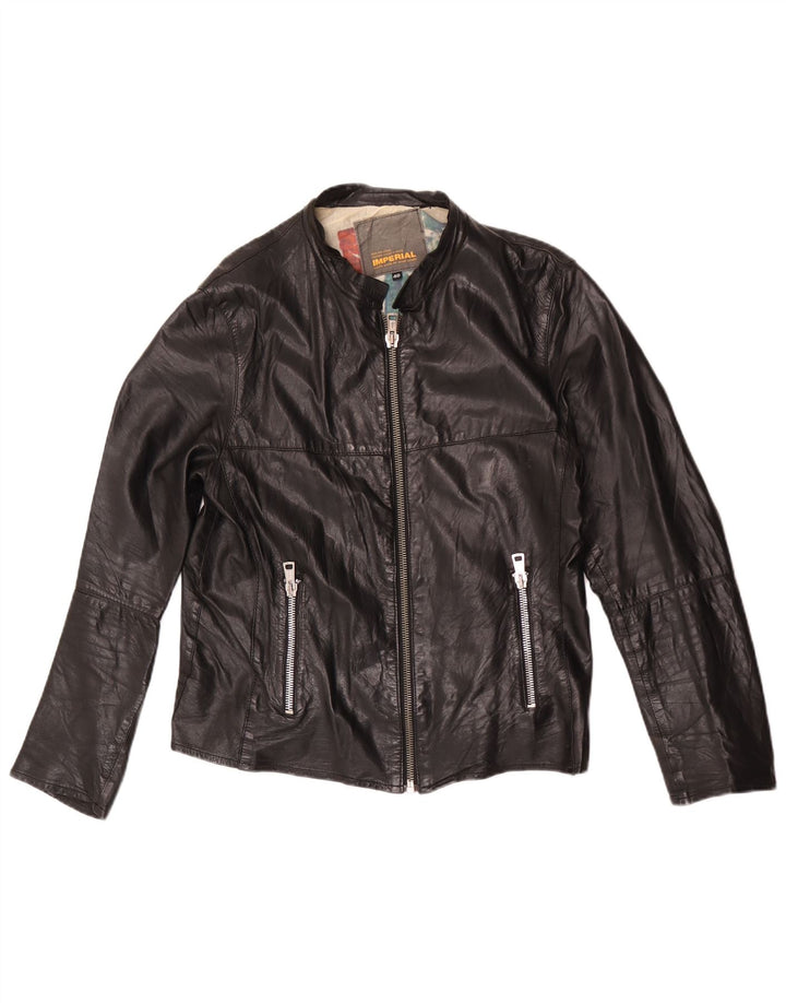 Jaqueta de couro de motociclista imperial feminina IT 48 XL preta