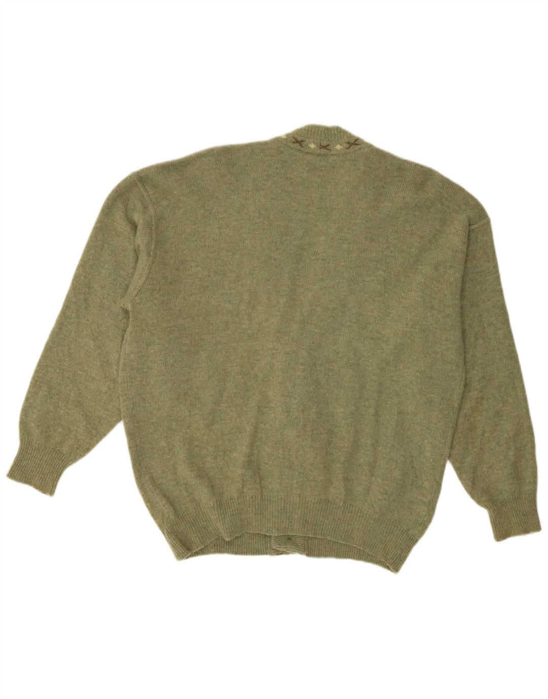 Suéter cardigã masculino Baroni IT 48 verde médio Argyle/Diamante