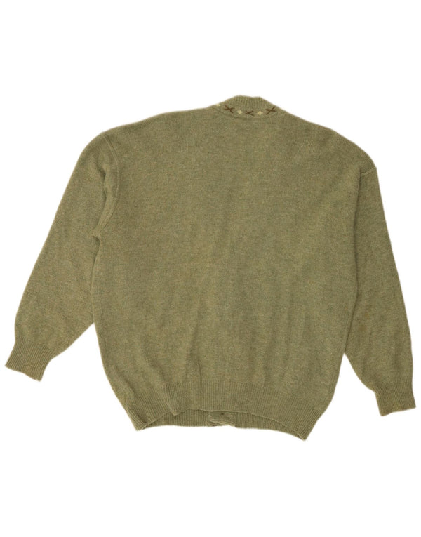 Suéter cardigã masculino Baroni IT 48 verde médio Argyle/Diamante