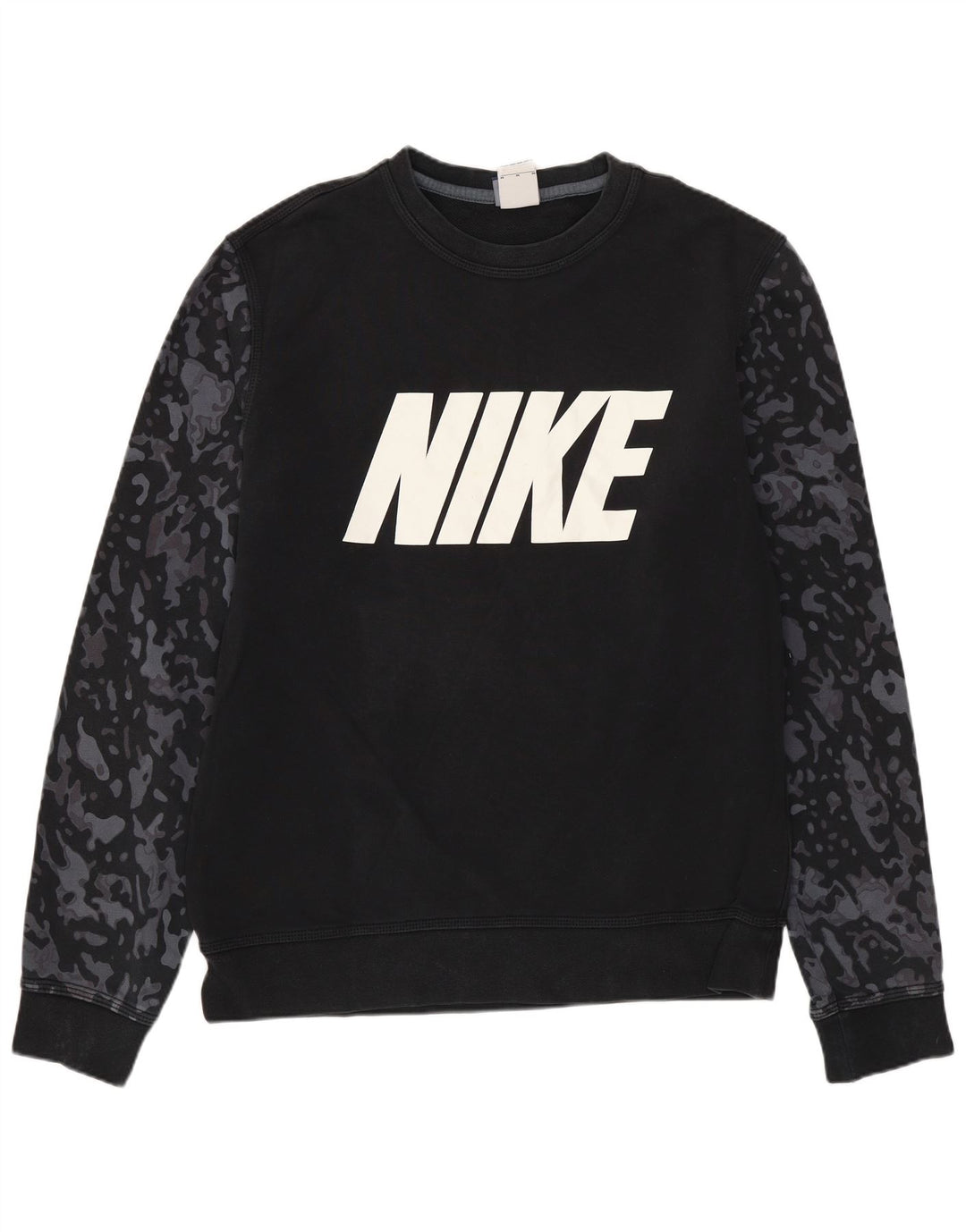 Moletom gráfico masculino Nike Jumper médio preto camuflado algodão