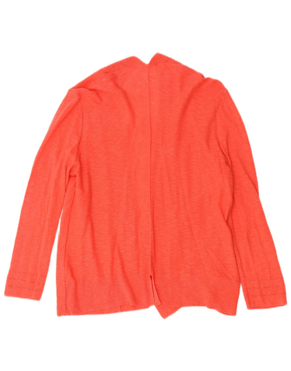 Suéter cardigã feminino aberto com manga 3/4 White Stuff Reino Unido 14 grande laranja
