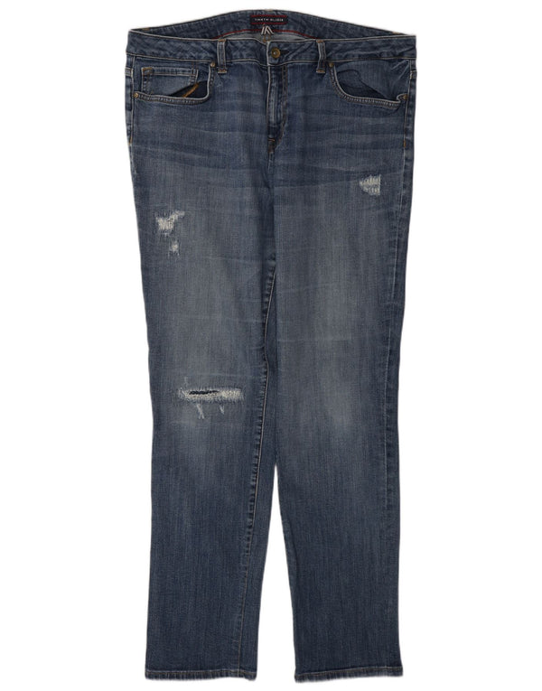 Jeans Tommy Hilfiger feminino desgastado slim W36 L31 algodão azul