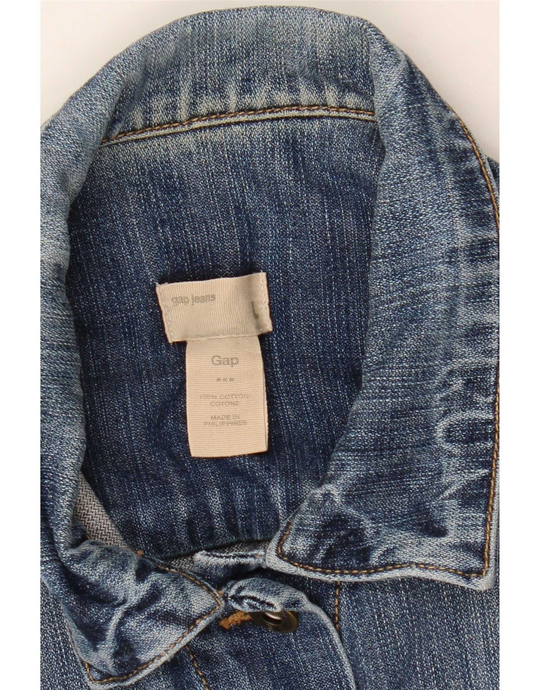 Jaqueta jeans feminina Gap Reino Unido 16 grande algodão azul