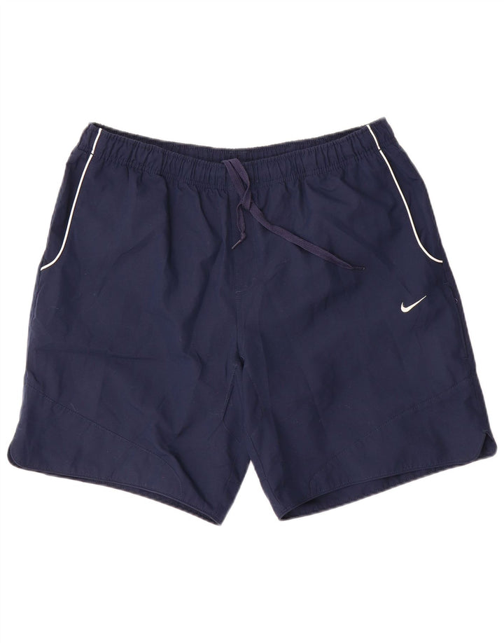 Shorts esportivos masculinos Nike grandes poliéster azul marinho