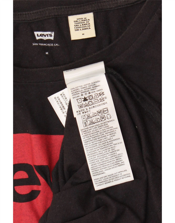 Camiseta feminina gráfica Levi's Top UK 14 médio algodão preto