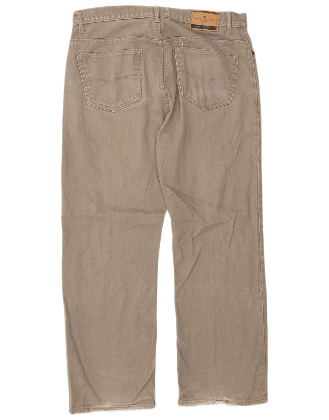 Calça jeans reta masculina Marks & Spencer Blue Harbor W36 L29 algodão bege