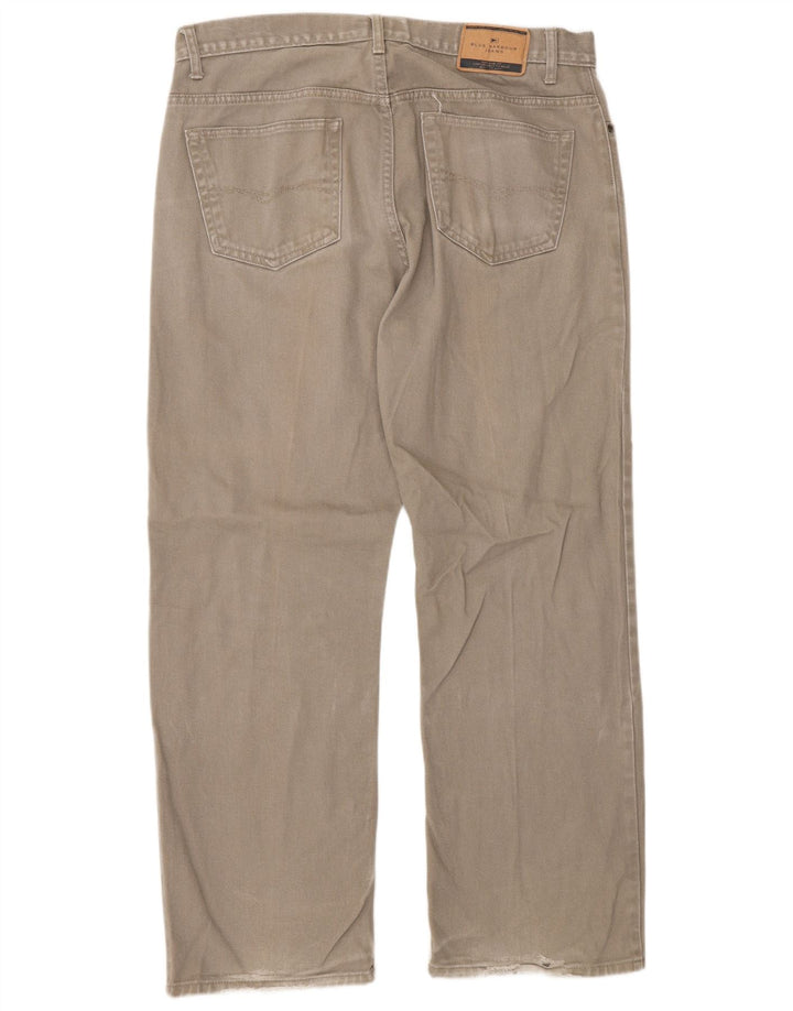 Calça jeans reta masculina Marks & Spencer Blue Harbor W36 L29 algodão bege