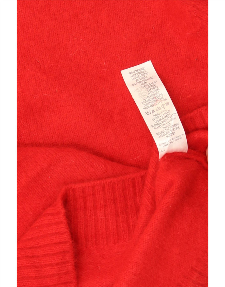Suéter feminino Marks & Spencer com gola redonda e gola redonda Reino Unido 8 pequeno vermelho
