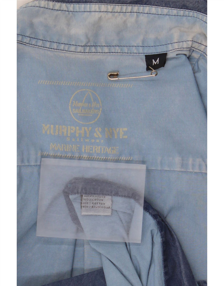 Camisa masculina Murphy & Nye de algodão azul médio