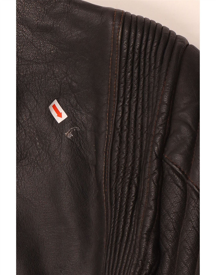 Jaqueta masculina de couro para motociclista Modeka UK 38 couro preto médio