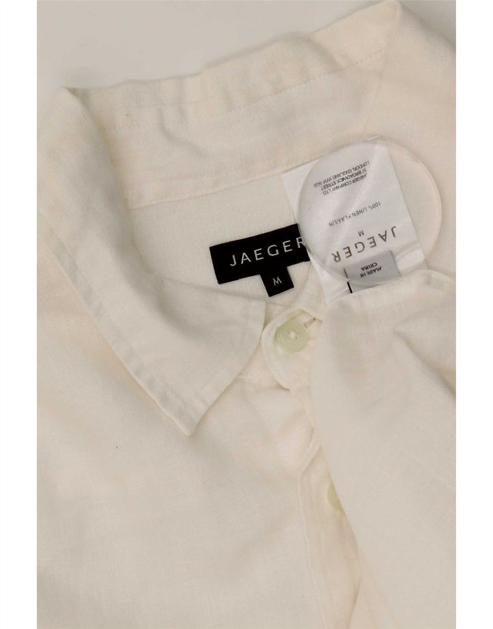 Camisa masculina Jaeger de linho branco médio