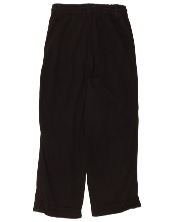 Calça feminina Topshop folgada e cortada Reino Unido 8 pequena W26 L23 preta viscose