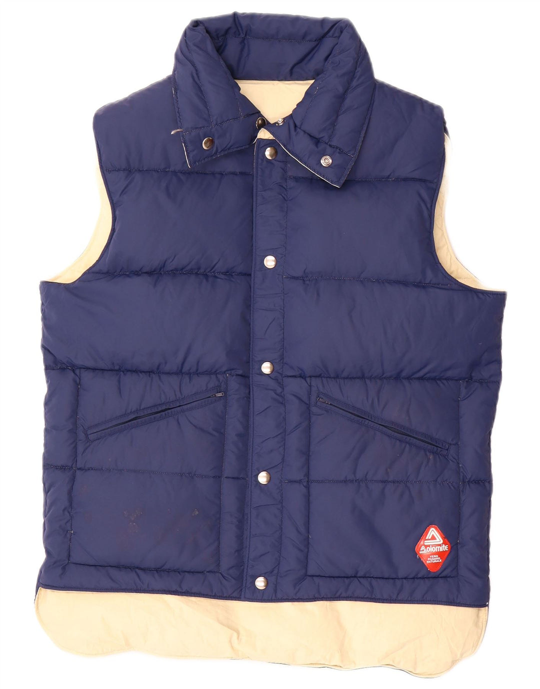 Colete acolchoado reversível masculino Dolomite UK 38 algodão azul marinho médio