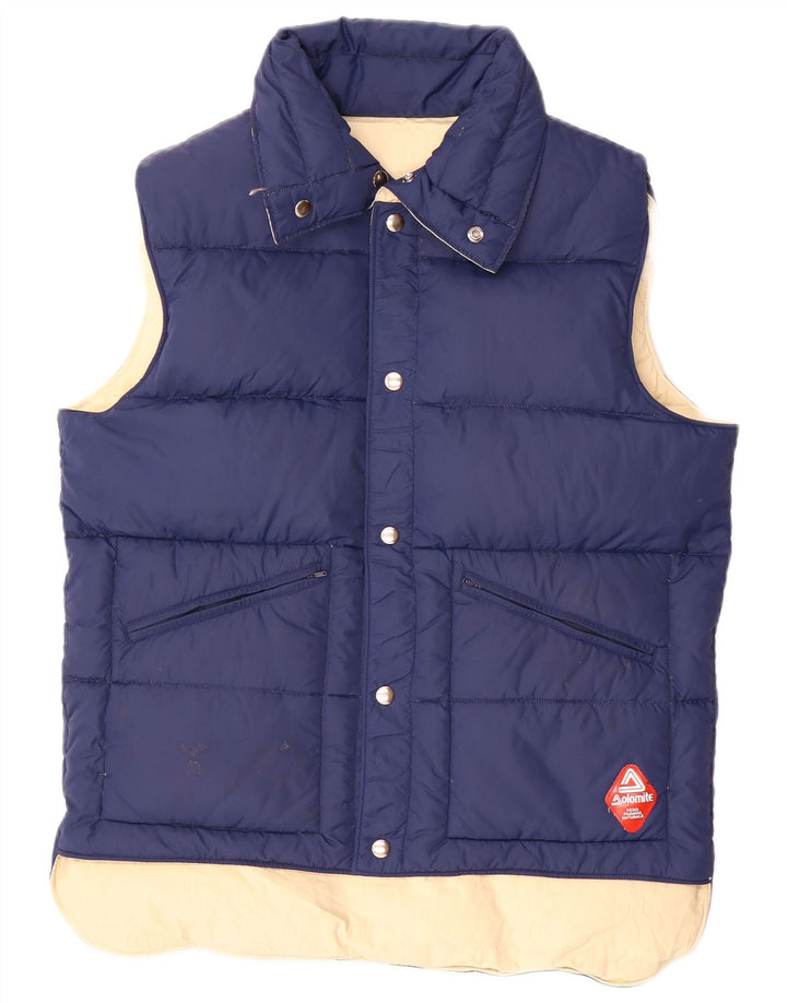 Colete acolchoado reversível masculino Dolomite UK 38 algodão azul marinho médio