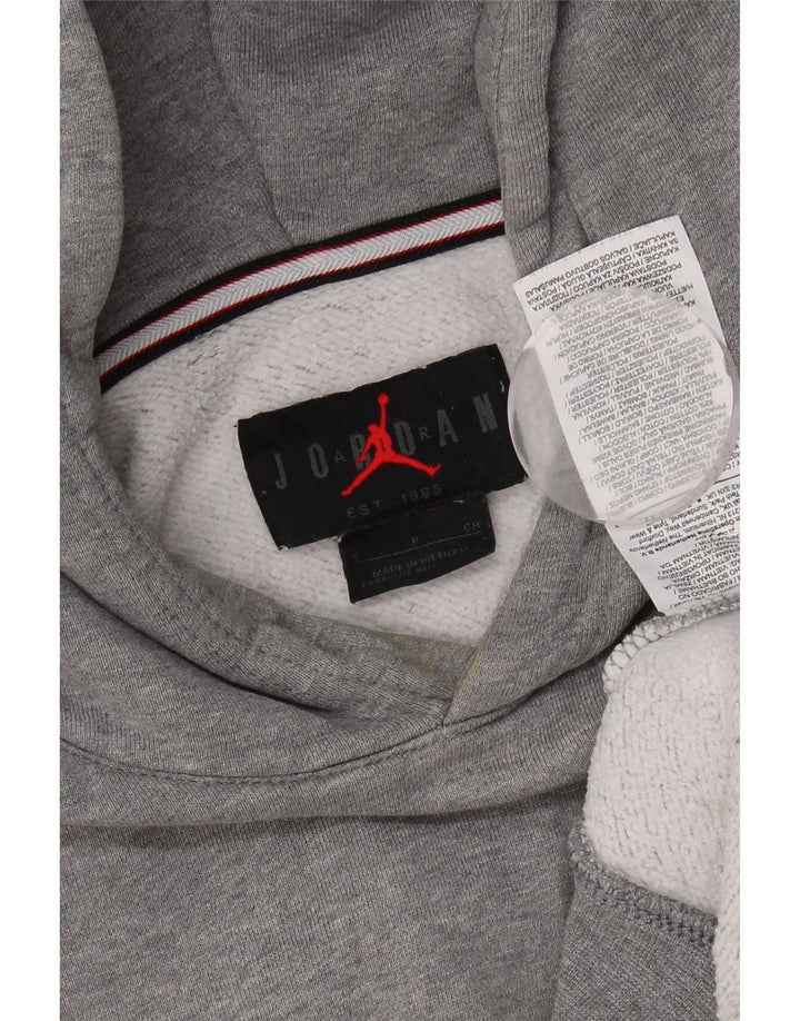 Jordan Mens Air Hoodie Jumper Pequeno Algodão Cinza