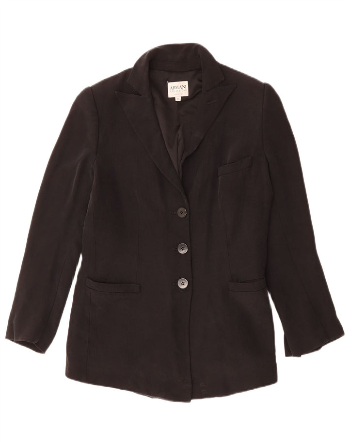 ARMANI COLLEZIONI Jaqueta blazer feminina de 3 botões IT 48 XL preta