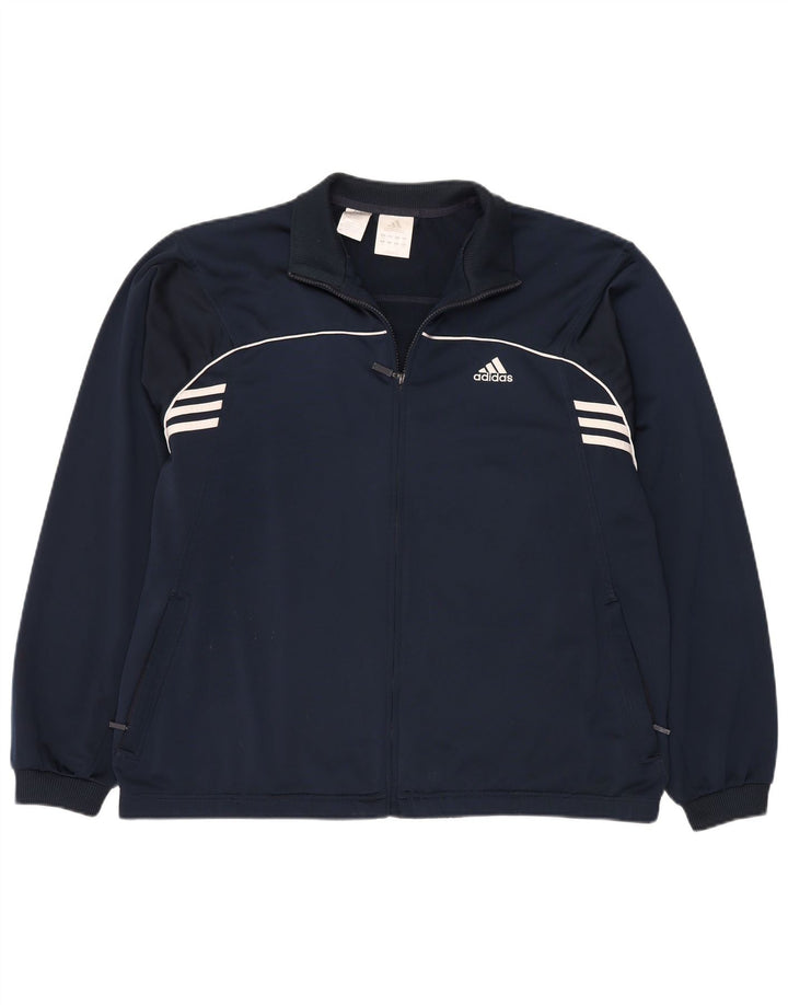 ADIDAS Mens Tracksuit Top Jacket UK 44/46 Grande Azul Marinho Poliéster