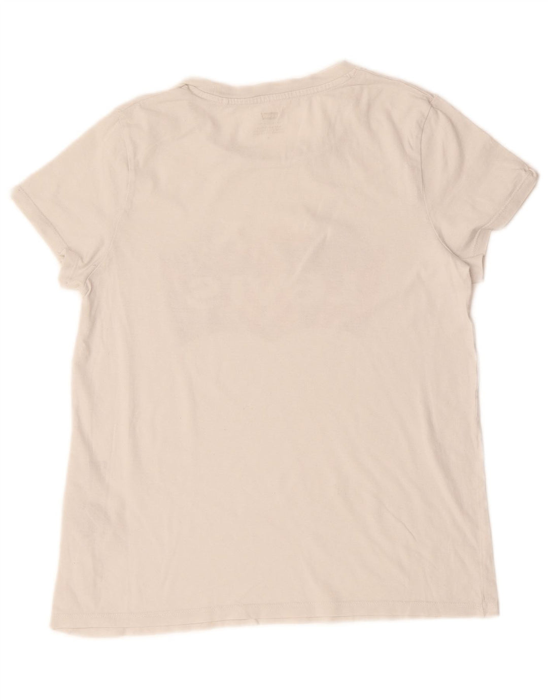Camiseta feminina gráfica Levi's Top UK 12 algodão branco médio