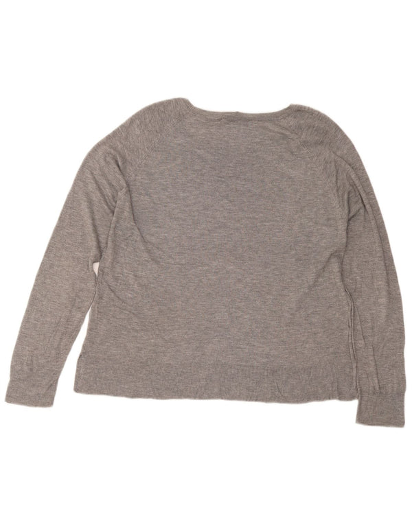 Blusa feminina Zara Top UK 14 grande viscose cinza