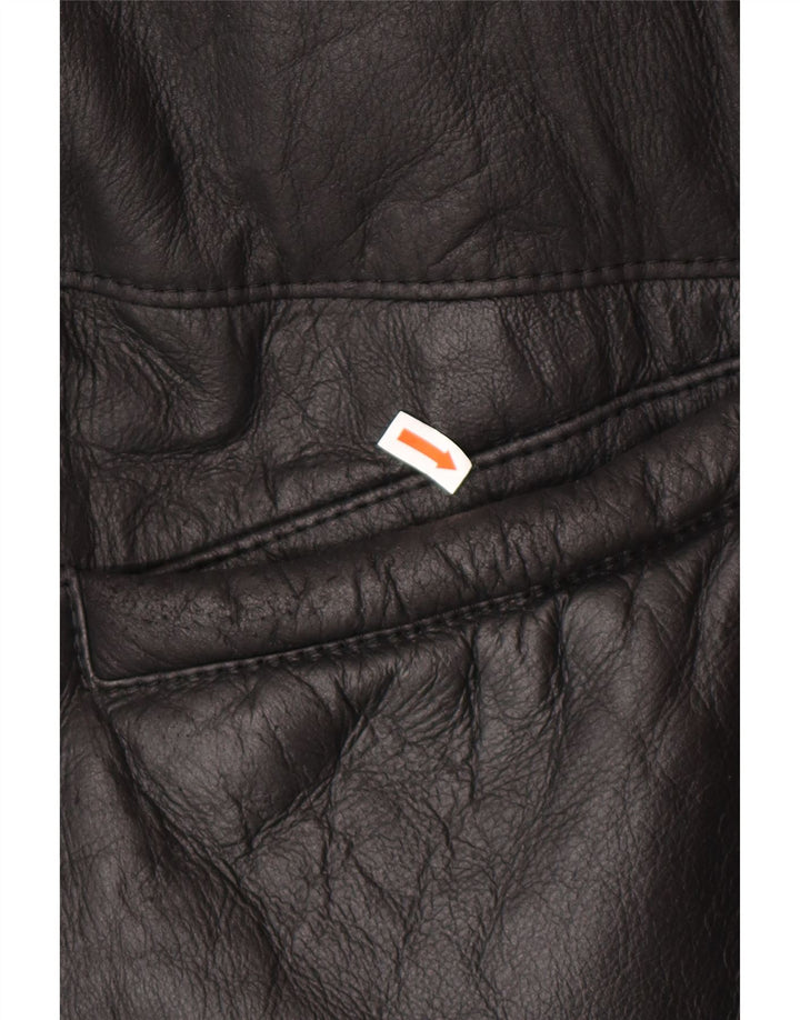 Casaco feminino oversized shearling VINTAGE Reino Unido 16 grande preto