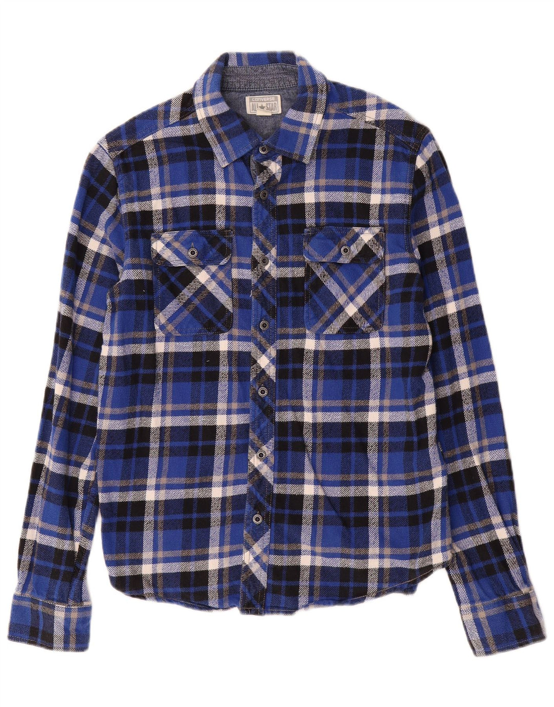 Camisa Converse Masculina Flanela Média Xadrez Azul