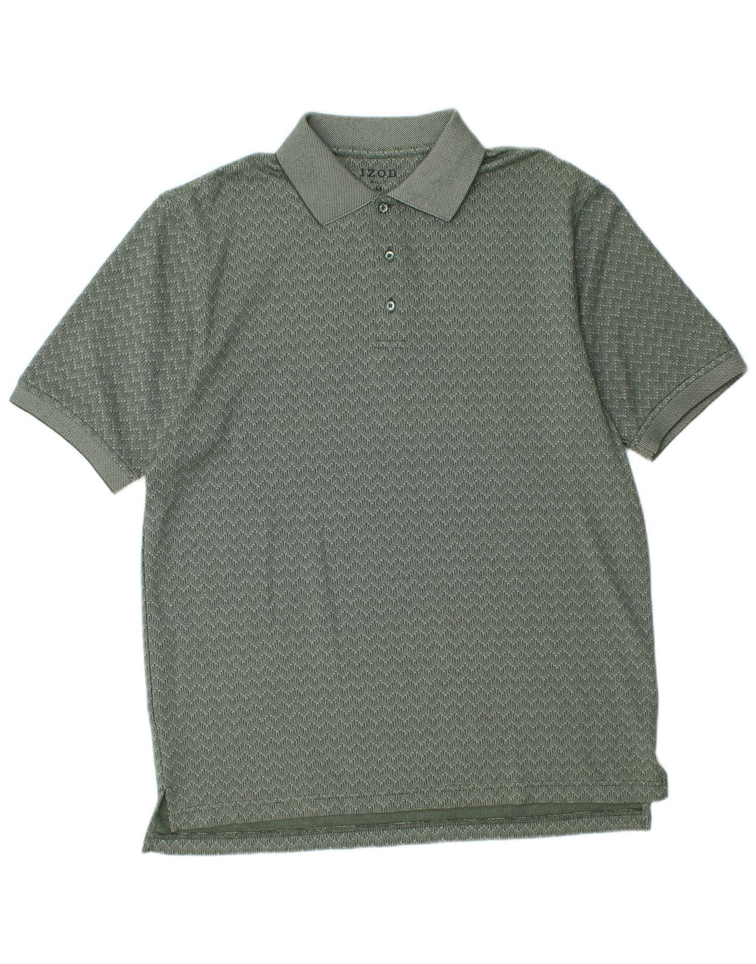 Camisa polo masculina Izod algodão Chevron verde médio