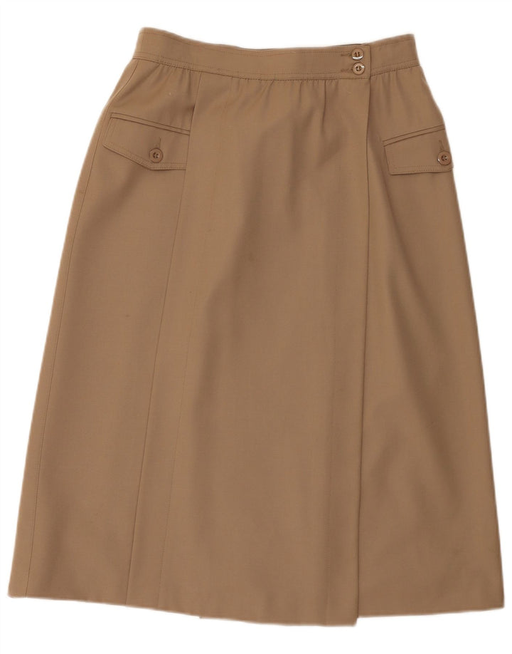 Escada Midi Wrap Saia Feminina EU 38 Médio W28 Marrom Nova Lã