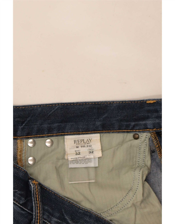 Replay Jeans Slim Masculino W32 L32 Azul Algodão