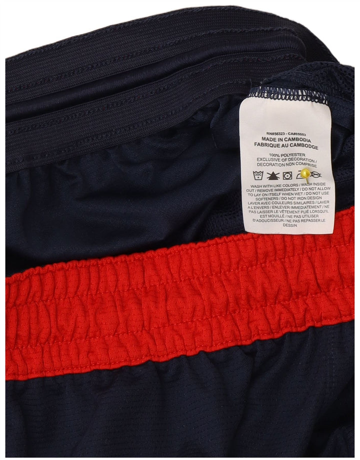 Shorts esportivos masculinos Nike Dri Fit pequenos em poliéster azul marinho