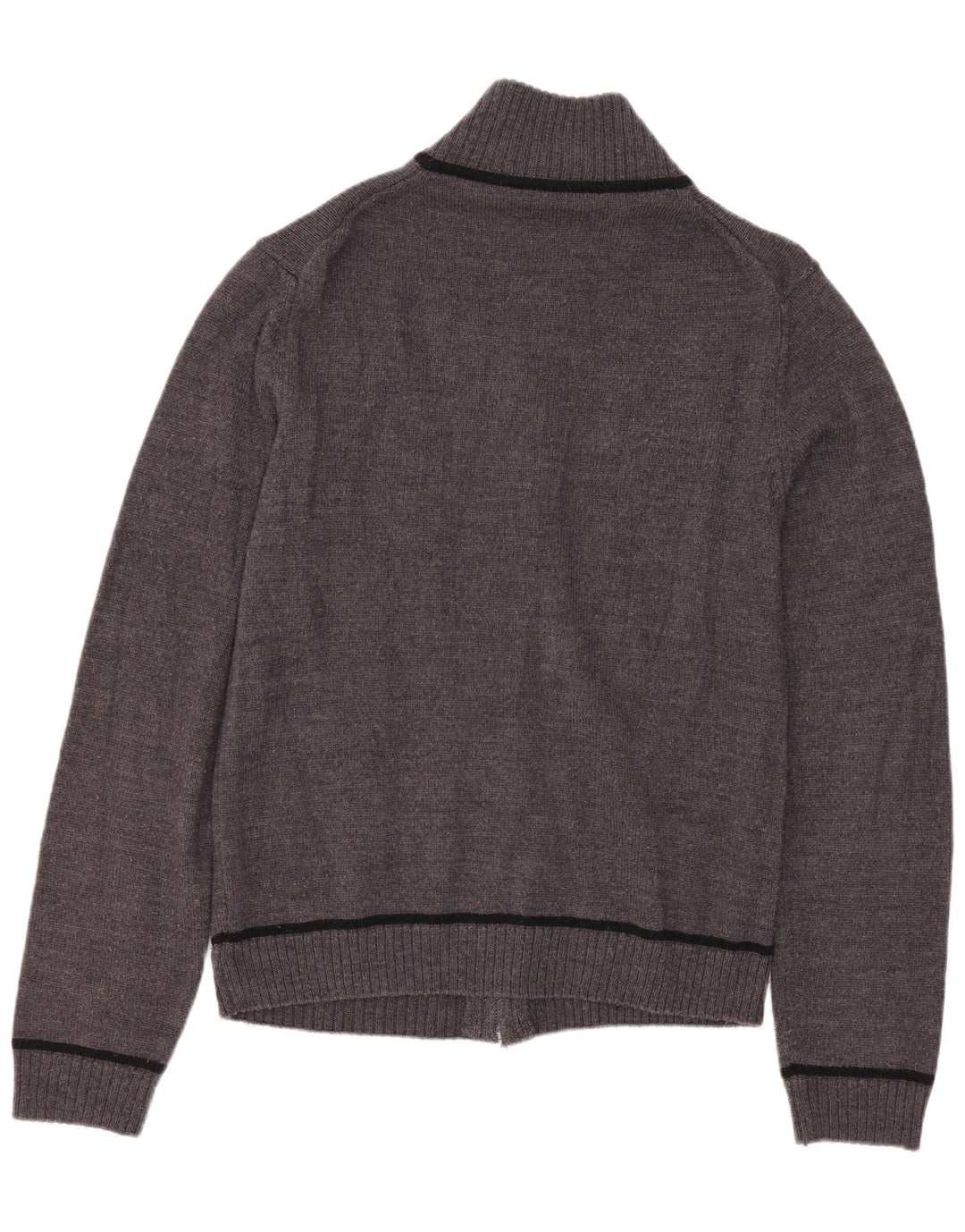 Suéter cardigã feminino CALVIN KLEIN JEANS Reino Unido 10 pequeno lã virgem cinza