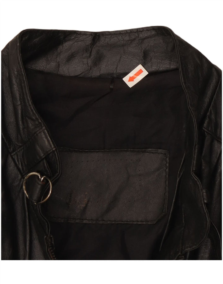 Jaqueta de couro masculina vintage UK 38 média preta