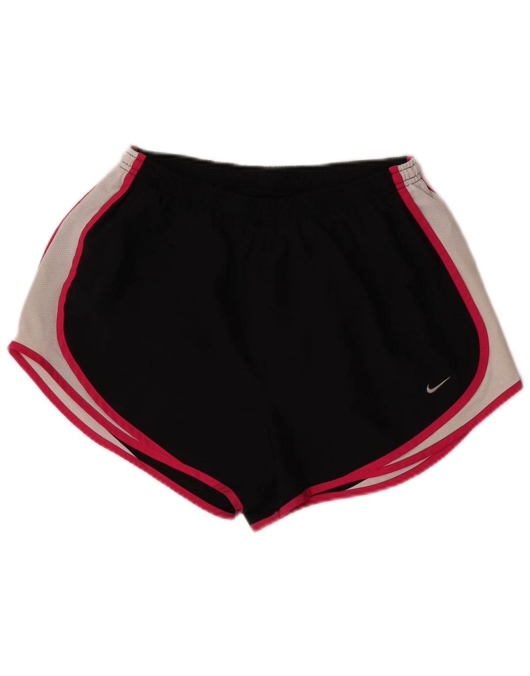 Shorts esportivos femininos Nike Dri Fit UK 14 grande preto colorblock poliéster