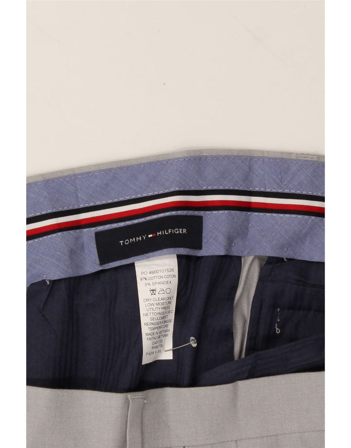 TOMMY HILFIGER Mens Straight Suit Trousers W42 L30 Grey Cotton Vintage Tommy Hilfiger and Second-Hand Tommy Hilfiger from Messina Hembry 