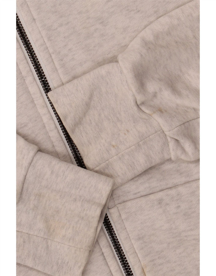 ADIDAS Mens Graphic Zip Hoodie Sweater Small White Cotton