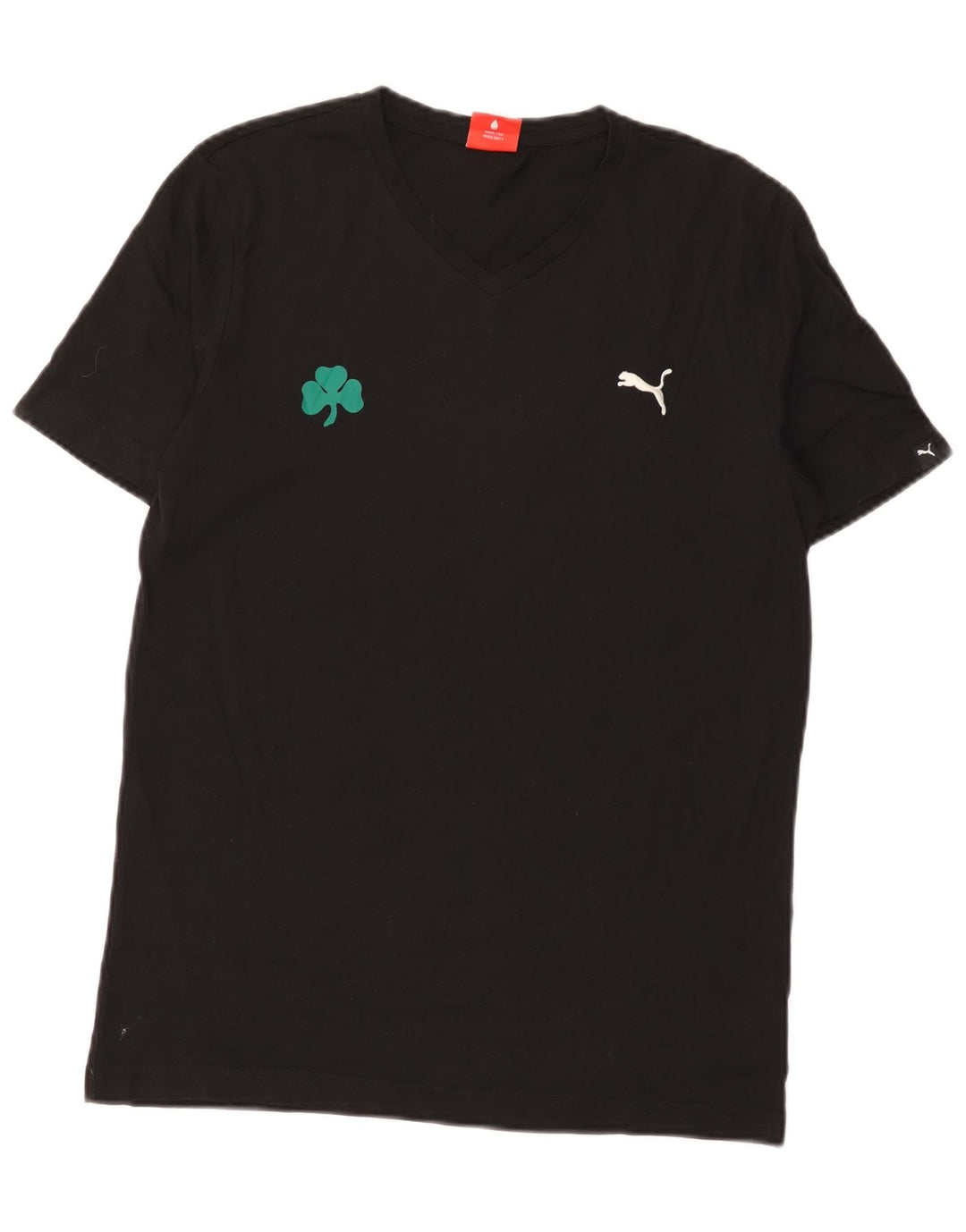 Puma Mens Camiseta Top Pequeno Algodão Preto