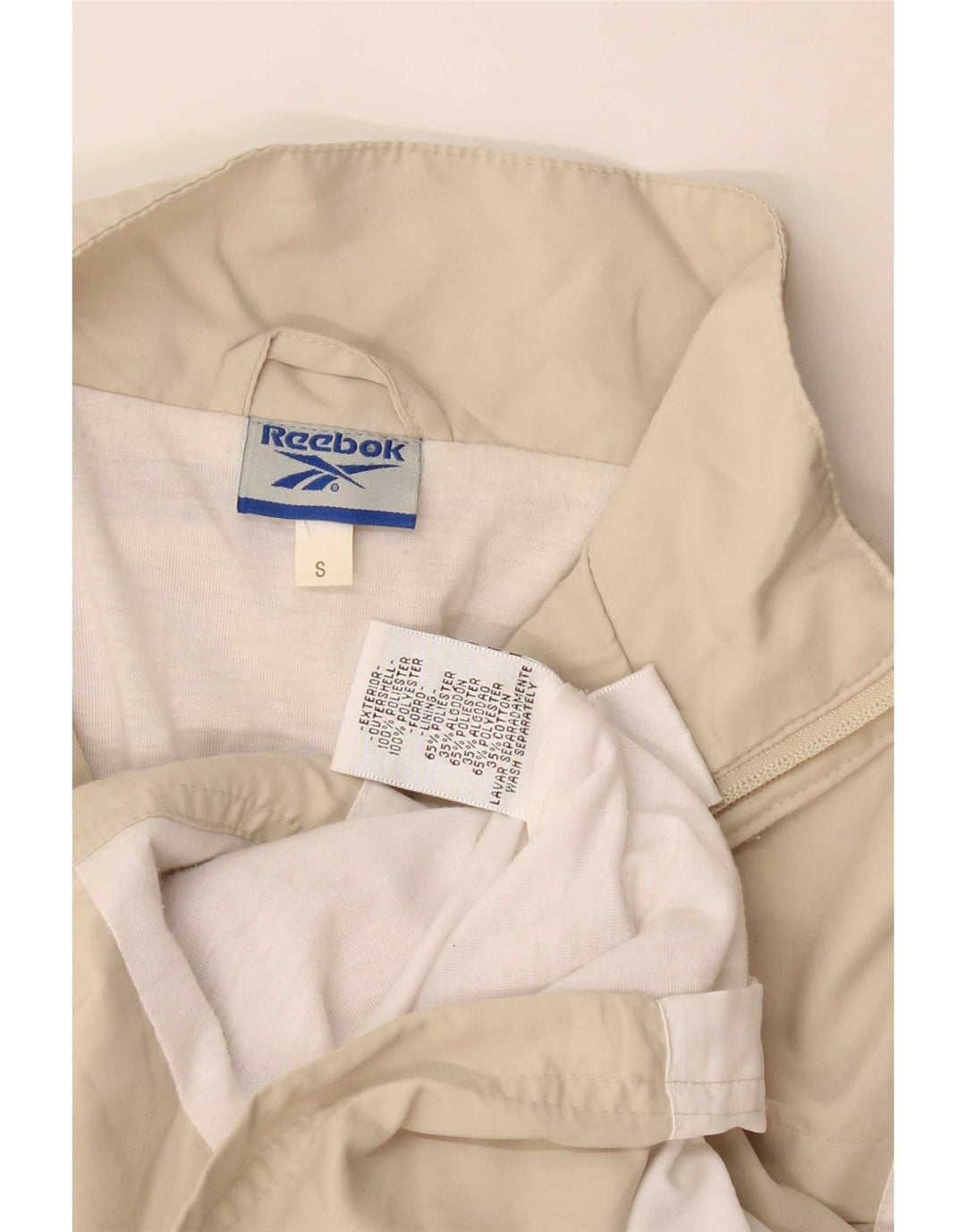 Reebok Womens Tracksuit Top Jacket UK 10 Pequeno Bege Colourblock Poliéster