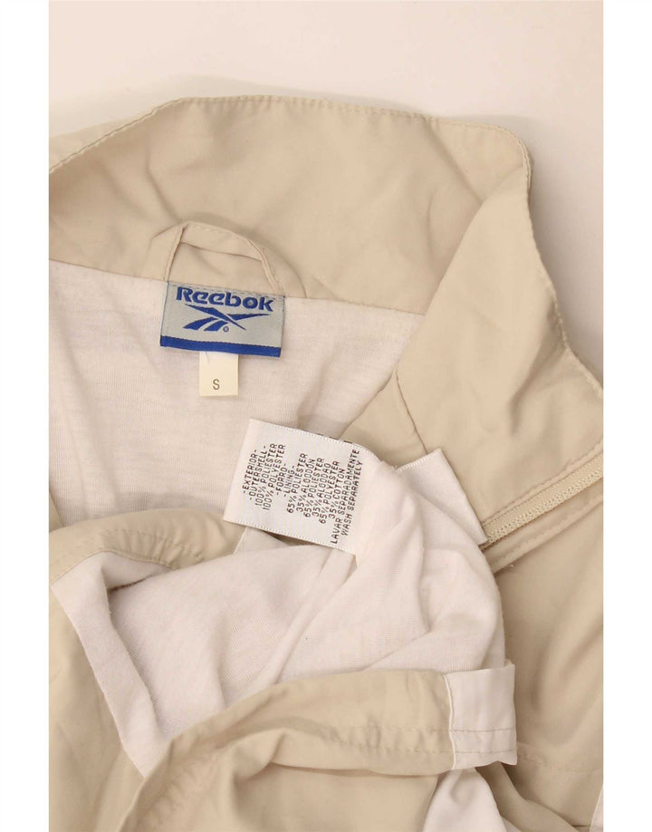 Reebok Womens Tracksuit Top Jacket UK 10 Pequeno Bege Colourblock Poliéster