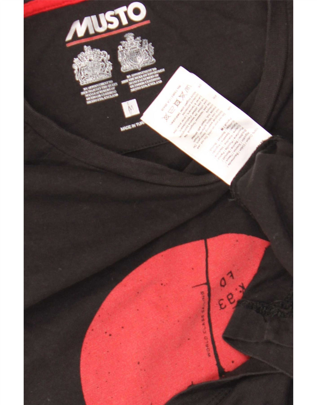 Camiseta gráfica masculina Musto Top médio algodão preto