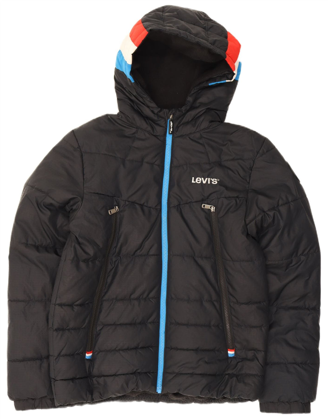 Jaqueta acolchoada com capuz Levi's Boys 15-16 anos preto colorblock poliéster