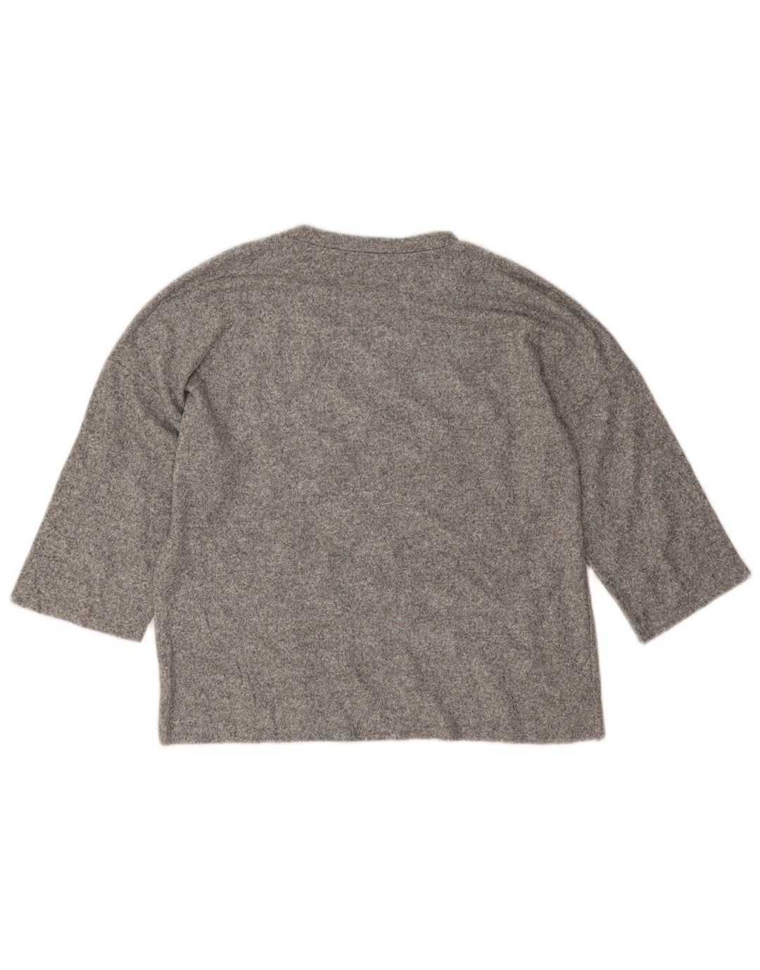 Zara Top feminino oversized manga 3/4 Reino Unido 10 pequeno cinza manchado