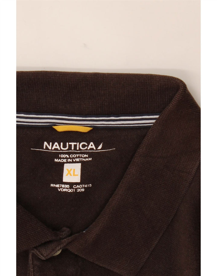 NAUTICA Mens Polo Shirt XL Brown Cotton Vintage Nautica and Second-Hand Nautica from Messina Hembry 
