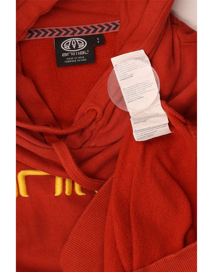 Animal masculino gráfico moletom com capuz pequeno algodão vermelho
