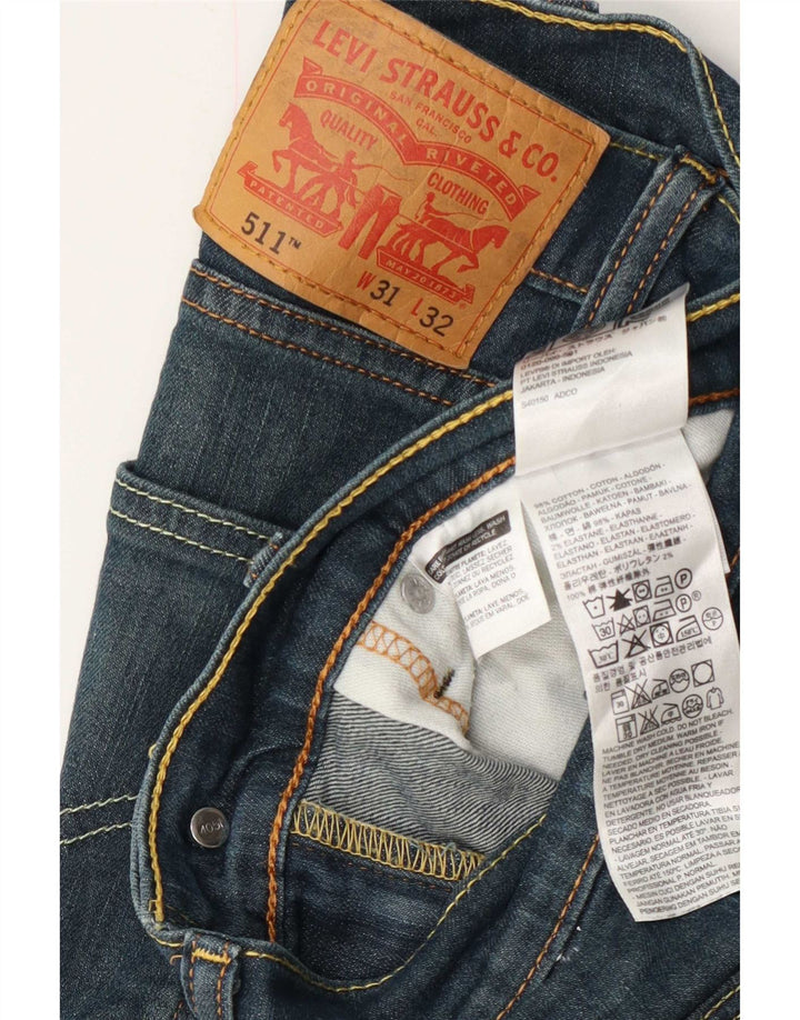 Calça Jeans Levis 511 Slim Masculina W31 L32 Azul Algodão