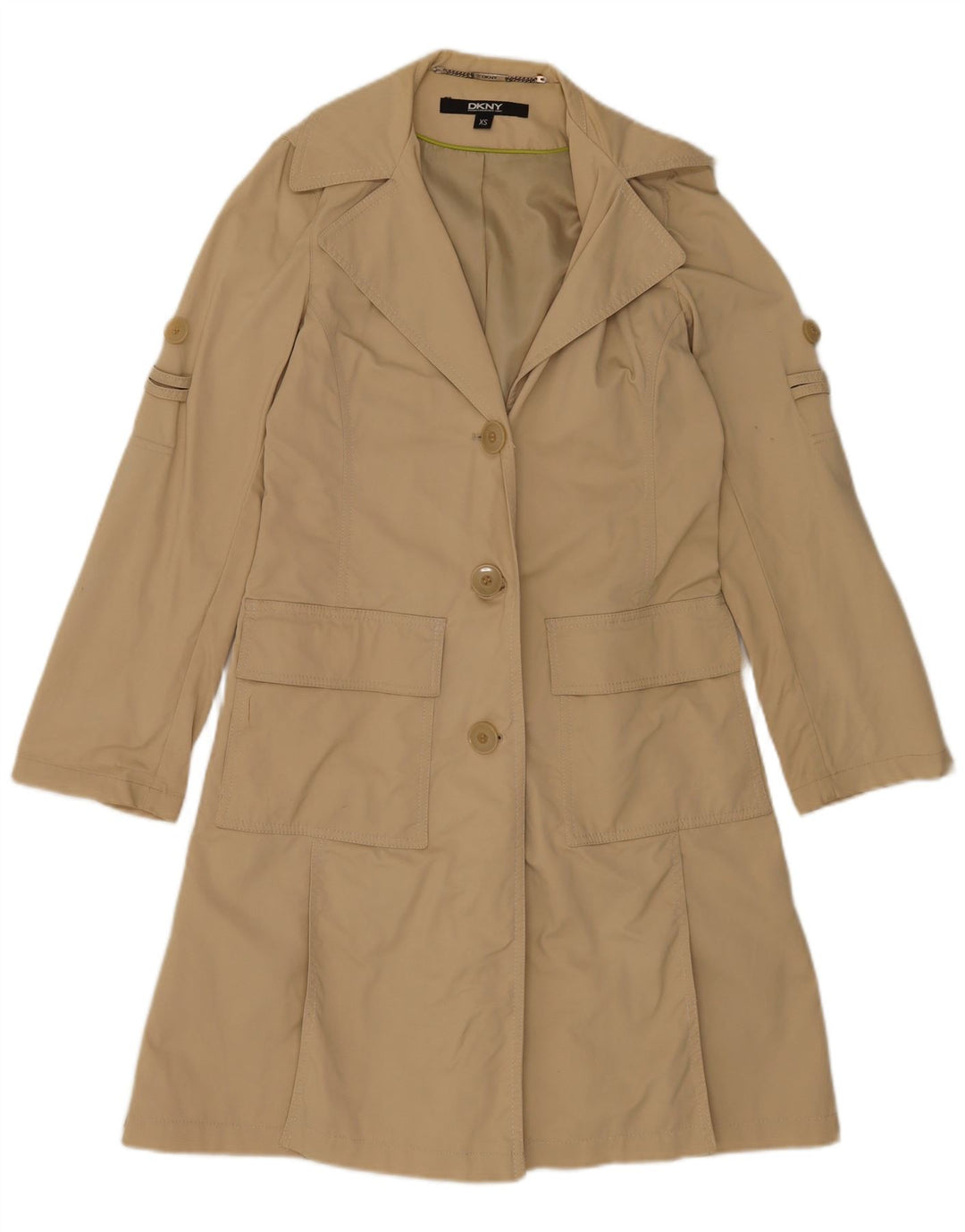 Dkny Womens Oversized Trench Coat UK 6 XS Algodão Marrom