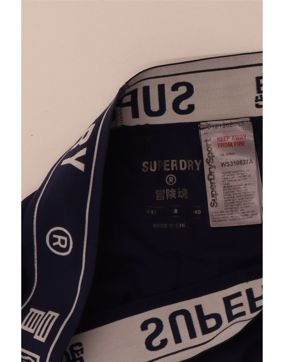 Leggings gráficas femininas Superdry UK 12 poliéster azul marinho médio