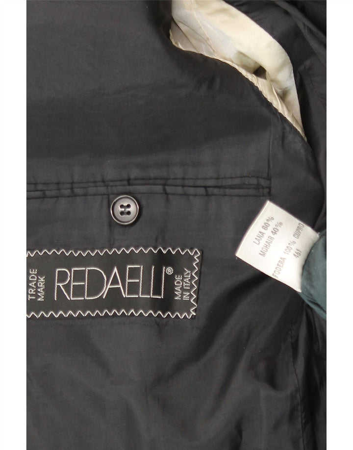 Jaqueta blazer masculina Redaelli com 1 botão Reino Unido 40 grande lã preta
